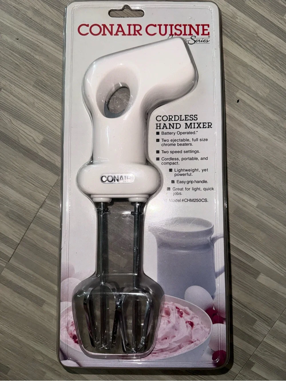 Conair Cuisine White Cordless Hand Mixer - Portable 2-Speed
